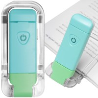 Egwaser Book Reading Light, Portable Usb Rechargeable Led Clip On Book Lights For Reading In Bed, 3 Brightness Adjustable Dimmable Bookmark Light For Eye-Protection, Reading Lamp (Blue+Green)