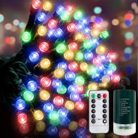 33 Ft-100 Led Christmas Decoration Fairy Lights Battery Operated,Green Wire Mini Light With Waterproof, Timer,Remote Control,8 Lighting Modes,Home Tree Indoor Outdoor Holiday Wedding Party Decor