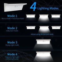 Mhazdze Solar Lights Outdoor, 800Lm 3000Mah Solar Motion Sensor Lights, 4 Modes 46Led Solar Motion Lights Outdoor With Ip65 Waterproof For Garden Deck Garage