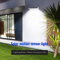 Mhazdze Solar Lights Outdoor, 800Lm 3000Mah Solar Motion Sensor Lights, 4 Modes 46Led Solar Motion Lights Outdoor With Ip65 Waterproof For Garden Deck Garage