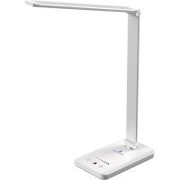 Ambertronix Led Desk Lamp With Usb Charging Port, Dimmable Eye-Caring Reading Desk Light For Home, With 5 Brightness Level & 3 Lighting Modes, Touch Control, Auto Timer (White)