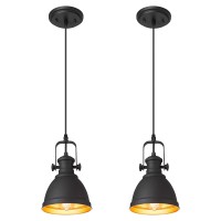 Audickic Modern Pendant Light Set Of 2 Hanging Light Fixtures Black Pendant Lighting For Kitchen Island Ad21511P2