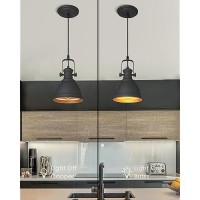 Audickic Modern Pendant Light Set Of 2 Hanging Light Fixtures Black Pendant Lighting For Kitchen Island Ad21511P2