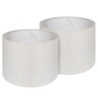 Drum Lamp Shade Set Of 2 13X13X10 Inches Easy Assembly Lampshades For Table Lamp Bedside Lamp Floor Lamp Spider Fitter Line