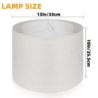 Drum Lamp Shade Set Of 2 13X13X10 Inches Easy Assembly Lampshades For Table Lamp Bedside Lamp Floor Lamp Spider Fitter Line