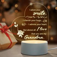 Christmas Gifts For Grandma From Grandson Granddaughter, Grandma Birthday Gifts Night Light, Best Grandma Gifts For Christmas, Mother'S Day, Acrylic Night Lamp Gifts For Grandma, Grandmother