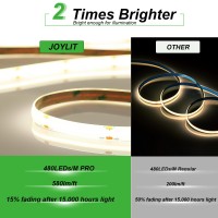 Joylit 24V Cob Led Strip Lights 164Ft 4000K Natural White 550Lmft Super Bright Cri 95 Ul Premium 2400Leds Dotless Dimmable A