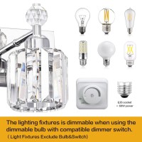 Presde Modern Crystal Bathroom Vanity Light 4 Light Chrome Vanity Lighting Over Mirror Bathroom Wall Light Fixtures