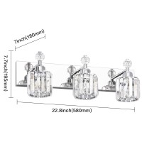 Presde Modern Crystal Bathroom Lights Fixtures Over Mirror Chrome 3 Light Vanity Light For Bathroom Wall Lights Fixtures