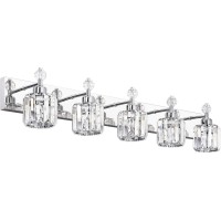 Presde Modern Crystal Vanity Light For Bathroom Chrome 5 Light Bathroom Wall Light Fixtures Over Mirror