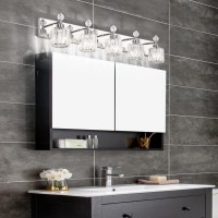 Presde Modern Crystal Vanity Light For Bathroom Chrome 5 Light Bathroom Wall Light Fixtures Over Mirror