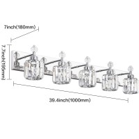 Presde Modern Crystal Vanity Light For Bathroom Chrome 5 Light Bathroom Wall Light Fixtures Over Mirror