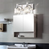 Presde Modern Crystal Chrome 2 Light Bathroom Vanity Light For Bathroom Lighting Fixtures Over Mirror Wall Sconce