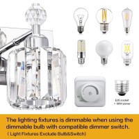 Presde Modern Crystal Chrome 2 Light Bathroom Vanity Light For Bathroom Lighting Fixtures Over Mirror Wall Sconce