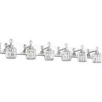 Presde Crystal 6 Light Bathroom Vanity Light Modern Chrome Bathroom Lighting Fixtures Over Mirror