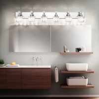 Presde Crystal 6 Light Bathroom Vanity Light Modern Chrome Bathroom Lighting Fixtures Over Mirror