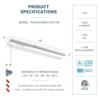 Parmida Led Under Cabinet Lighting, Hardwired Installation, 42 Inch, 30W, 3Cct Color Selectable - 3000K/4000K/5000K, Etl Listed, 120V, Dimmable, 2300 Lumens, White Finish