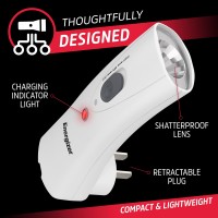 Energizer Plug-In Rechargeable Led Flashlight, Night Light Dual Function, Perfect Flashlight For Storm, Emergency, Power Outages