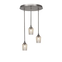 Empire 3 Light Cluster Pendalier In Brushed Nickel Finish With 5