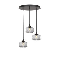 Empire 3 Light Cluster Pendalier In Dark Granite Finish With 8.75