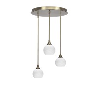 Empire 3 Light Cluster Pendalier In New Age Brass Finish With 5.75