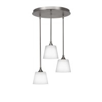 Empire 3 Light Cluster Pendalier In Brushed Nickel Finish With 10