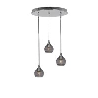 Empire 3 Light Cluster Pendalier In Chrome Finish With 6