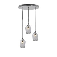 Empire 3 Light Cluster Pendalier In Chrome Finish With 6.25