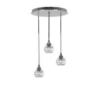 Empire 3 Light Cluster Pendalier In Chrome Finish With 6