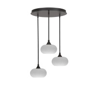 Empire 3 Light Cluster Pendalier In Dark Granite Finish With 10