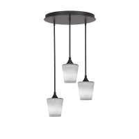 Empire 3 Light Cluster Pendalier In Dark Granite Finish With 6