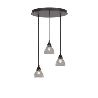 Empire 3 Light Cluster Pendalier In Dark Granite Finish With 6.25