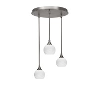 Empire 3 Light Cluster Pendalier In Brushed Nickel Finish With 5.75