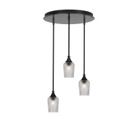 Empire 3 Light Cluster Pendalier In Matte Black Finish With 5