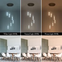 Bestwest Foyer Pendant Lighting Integrated 6Light Modern Pendant Light Brushed Nickel Pendant Lighting For Kitchen Island Dini