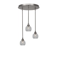 Empire 3 Light Cluster Pendalier In Brushed Nickel Finish With 5.75