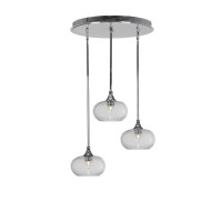 Empire 3 Light Cluster Pendalier In Chrome Finish With 10