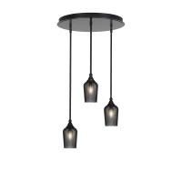 Empire 3 Light Cluster Pendalier In Matte Black Finish With 5