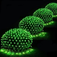 Pooqla 21 Ft X 5 Ft Net Lights 360 Led Decoration Lights Outdoor Green Lights Large Mesh String Lights 8 Modes For Bushes Yard