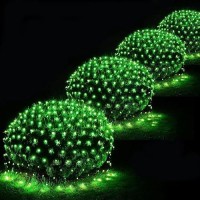 Pooqla 21 Ft X 5 Ft Net Lights 360 Led Decoration Lights Outdoor Green Lights Large Mesh String Lights 8 Modes For Bushes Yard