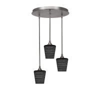 Empire 3 Light Cluster Pendalier In Brushed Nickel Finish With 6