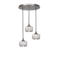 Empire 3 Light Cluster Pendalier In Brushed Nickel Finish With 8.75