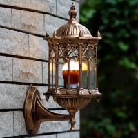 Angelcitycc Outdoor Light Fixtures Wall Mount, 1 Light Lanterns Waterproof Vintage Porch & Patio Lights Light Fixture 13 Inch With Water Glass Shade Lights Decorative Porch Patio Barn Fence