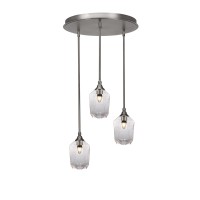 Empire 3 Light Cluster Pendalier In Brushed Nickel Finish With 6.25