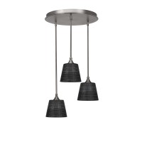 Empire 3 Light Cluster Pendalier In Brushed Nickel Finish With 10