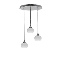 Empire 3 Light Cluster Pendalier In Chrome Finish With 7