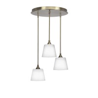 Empire 3 Light Cluster Pendalier In New Age Brass Finish With 10