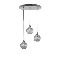 Empire 3 Light Cluster Pendalier In Chrome Finish With 10