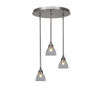 Empire 3 Light Cluster Pendalier In Brushed Nickel Finish With 6.25