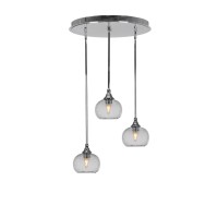 Empire 3 Light Cluster Pendalier In Chrome Finish With 7